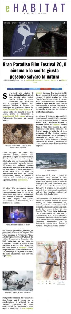 2017-07-15 eHabitat Gran Paradiso Film Festival 20 il cinema e le scelte giuste possono salvare la natura